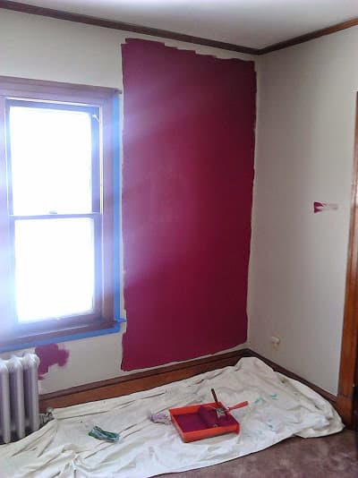 Professional Interior Painter Flatbush Bedroom Red - Flatbush Painter Brooklyn